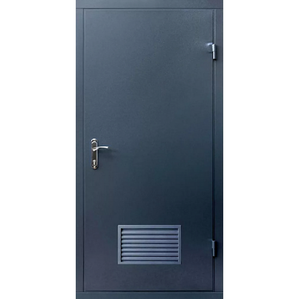 Техническая металлическая дверь с решеткой