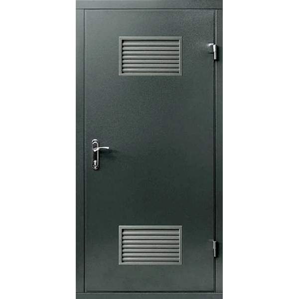 Техническая металлическая дверь с решеткой вентиляции TH-018